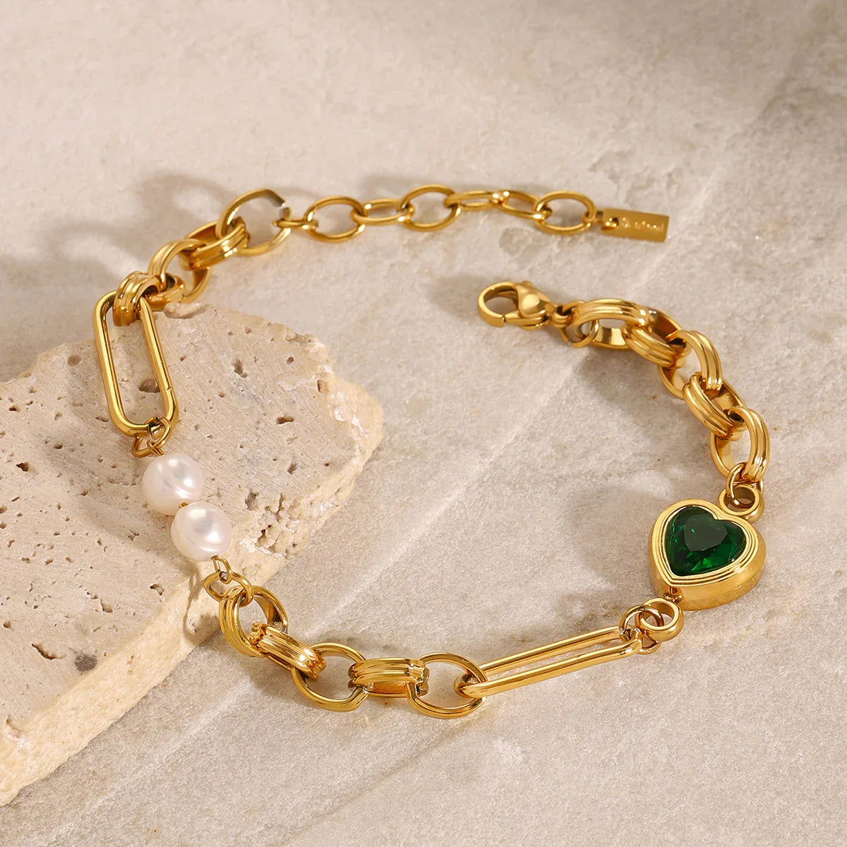 [GALE]Melanie Emerald Pearl Bracelet