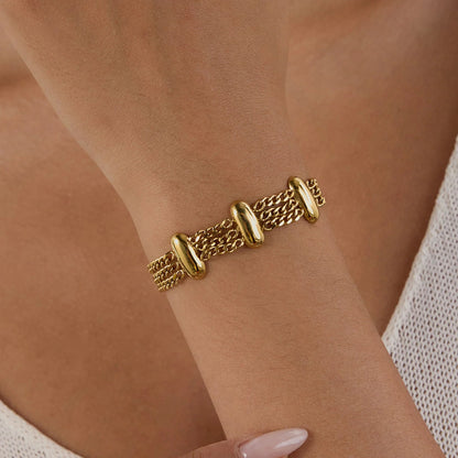 [GALE]Kathleen Layered Chain Gold Bracelet