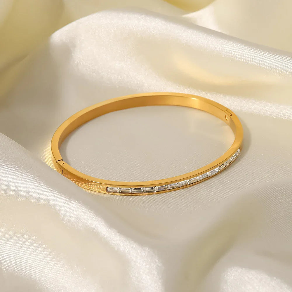 [GALE]Grace Gold Diamond Bangle