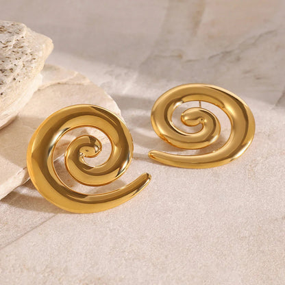 [GALE]Zarya Spiral Gold Earrings
