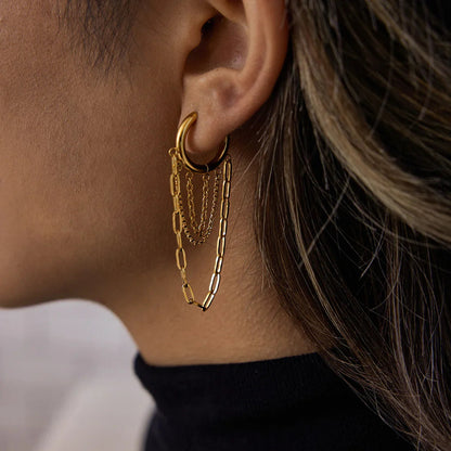 [GALE]Alaina Link Chain Hoops