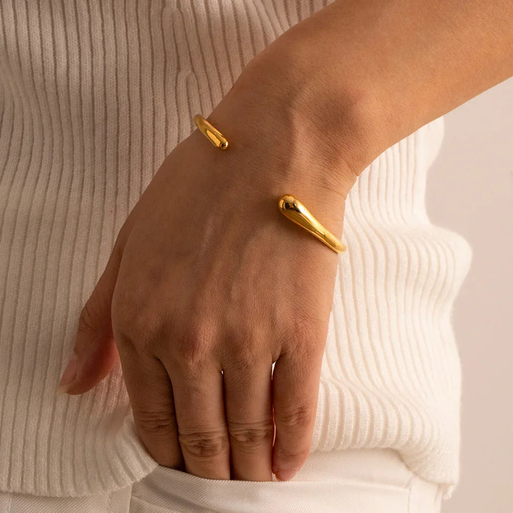 [GALE]Audrina Contemporary Gold Bangle