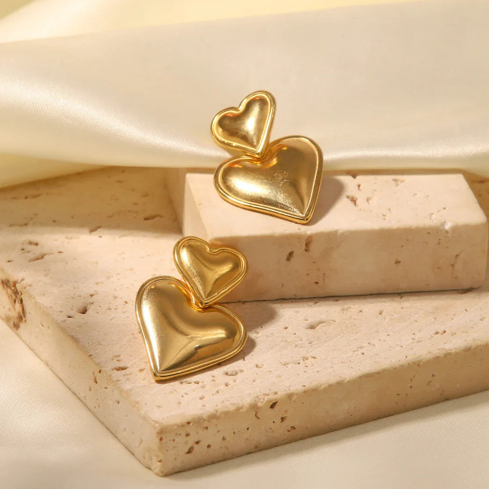 [GALE]Zofia Gold Heart Earrings