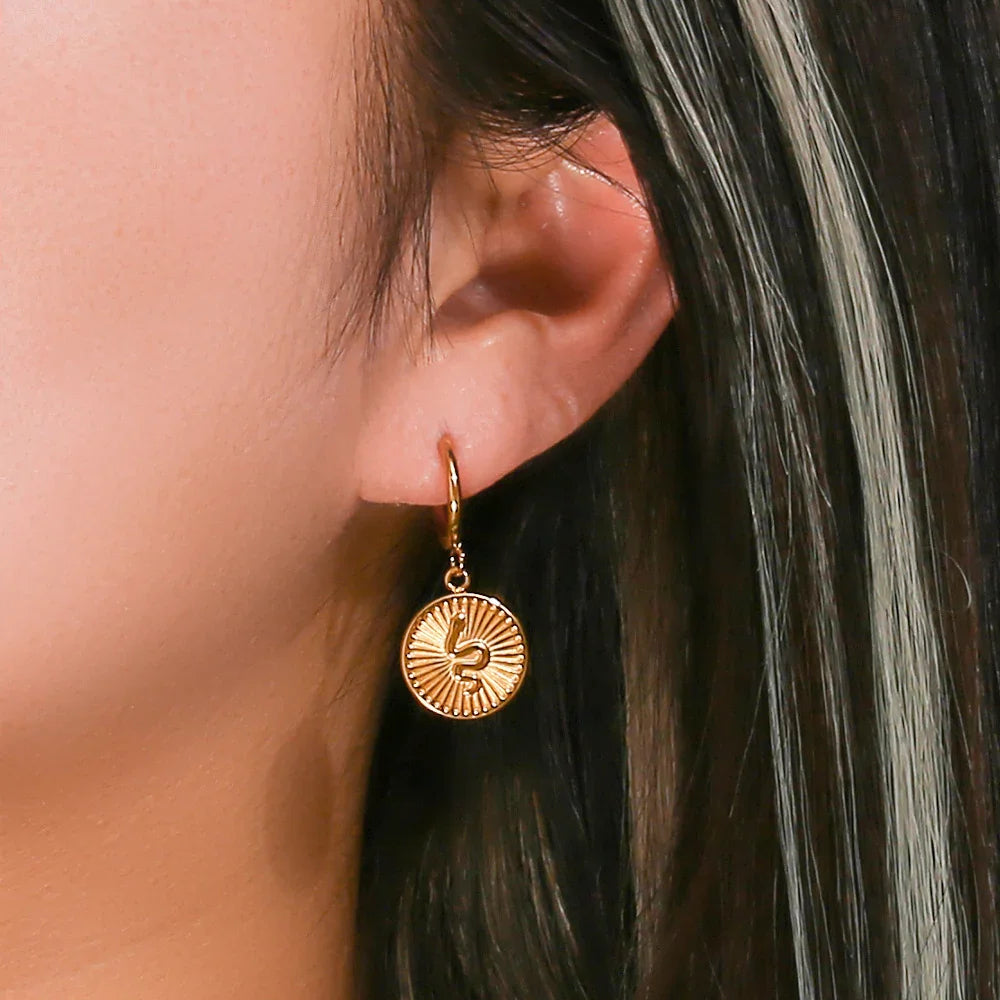 [GALE]Eliana Serpent Coin Earrings