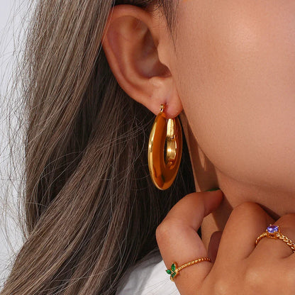 [GALE]Kayleigh Chunky Hoop Earrings