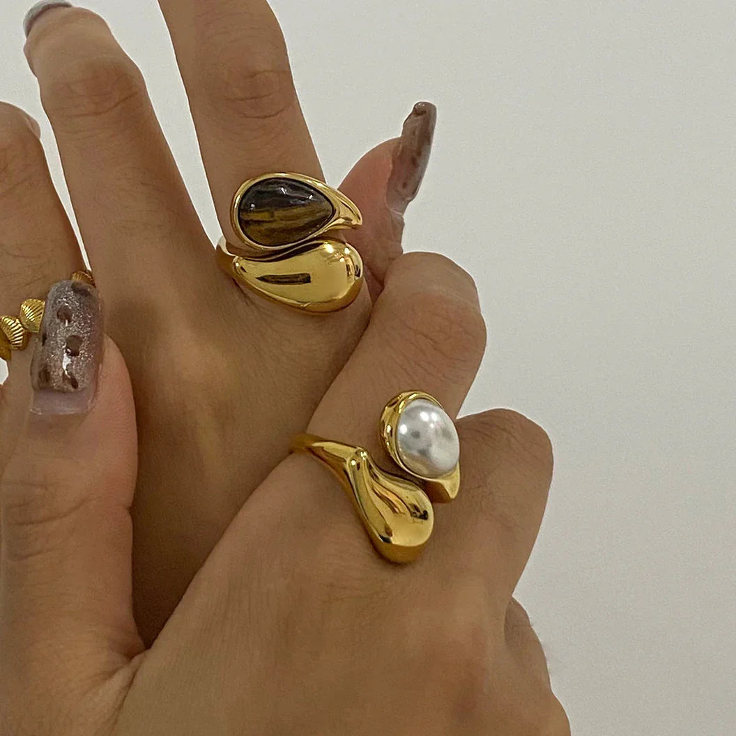 [GALE]Mara Amber Pearl Ring