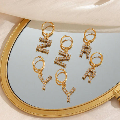 [GALE]Wilhemina Initial Letter Earrings