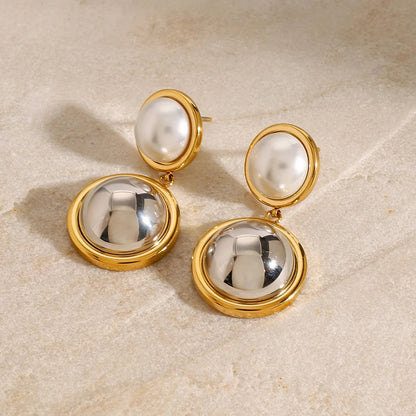 [GALE]Avery Pearl Dome Earrings