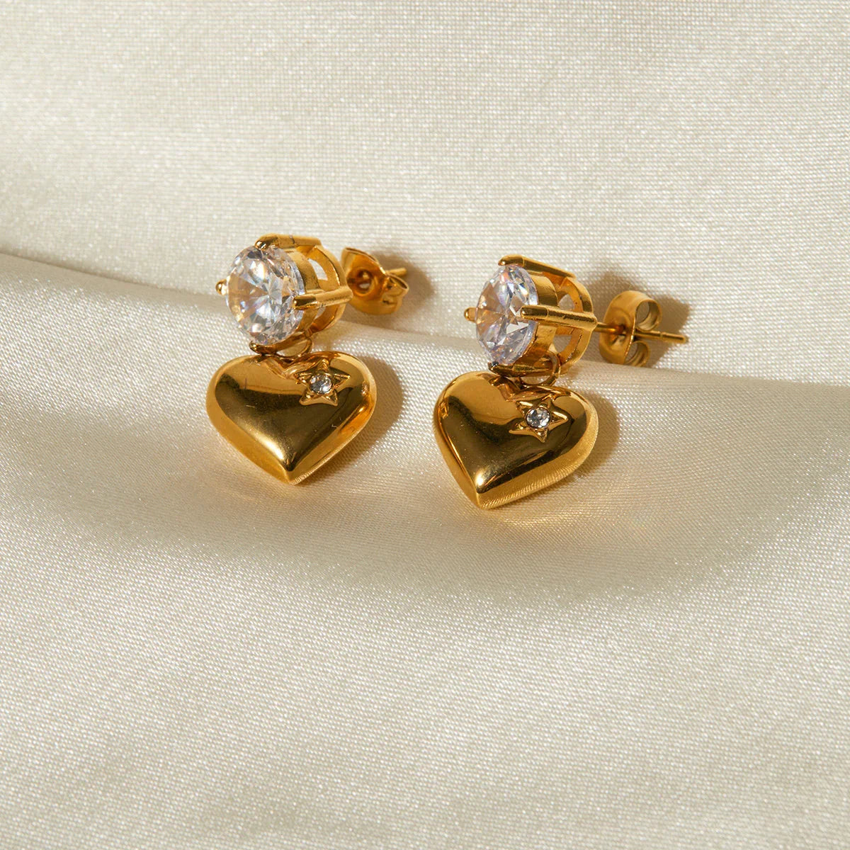 [GALE]Emmeline Heart Gold Earrings