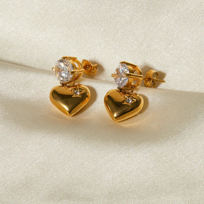 [GALE]Emmeline Heart Gold Earrings