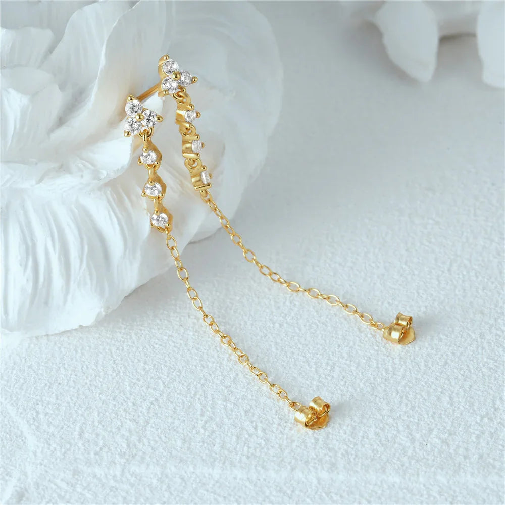 [GALE]Daniella Diamond Chain Stud