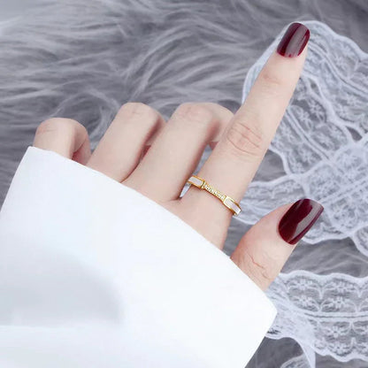 [GALE]Gabrielle Diamond Simulant Gold Ring