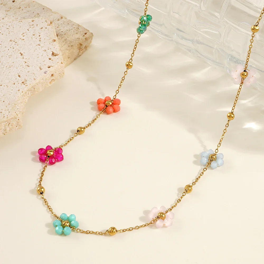 [GALE]Azalea Floral Gold Necklace