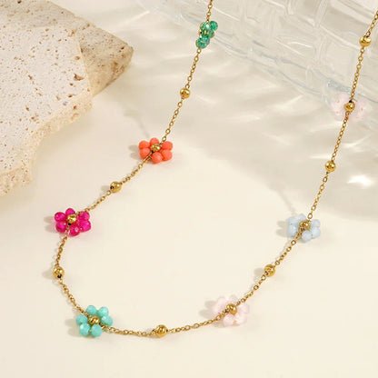 [GALE]Azalea Floral Gold Necklace