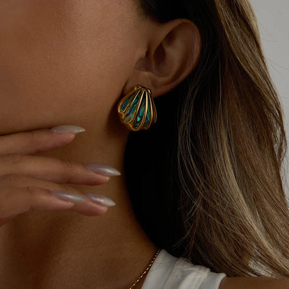 [GALE]Nixie Gold Seashell Earrings