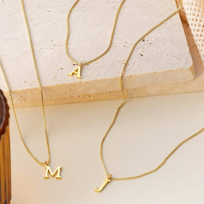 [GALE]Therese Letter Initial Gold Necklace