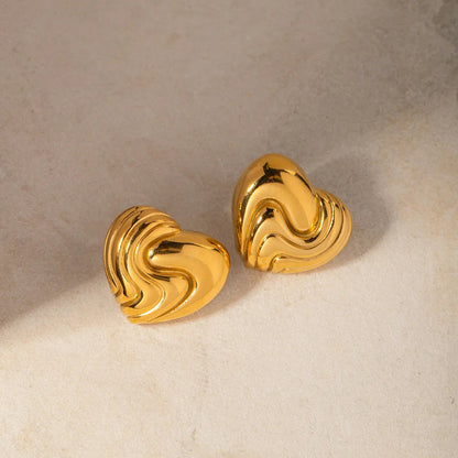 [GALE]Milena Heart Gold Earrings