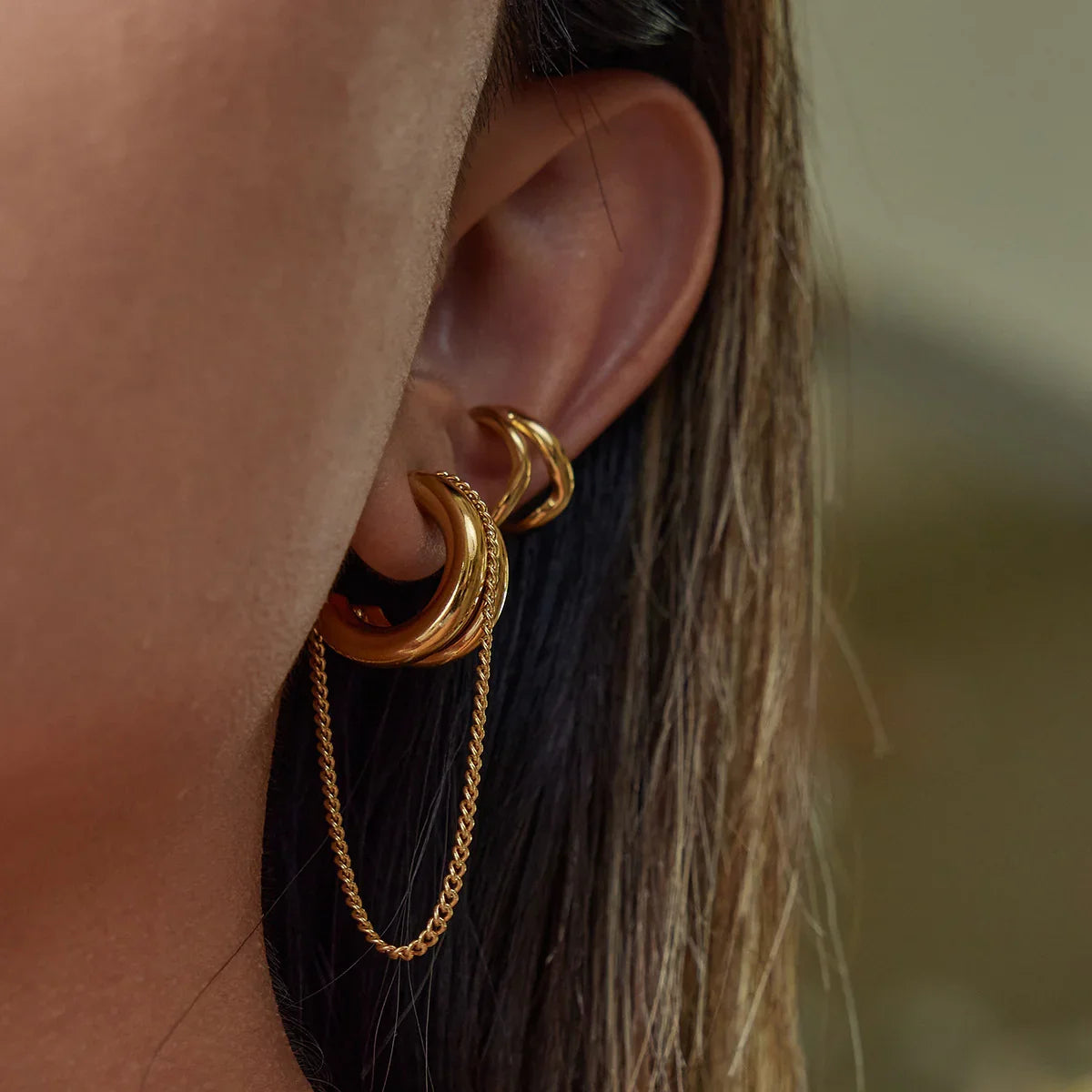 [GALE]Galilea Link Chain Hoops