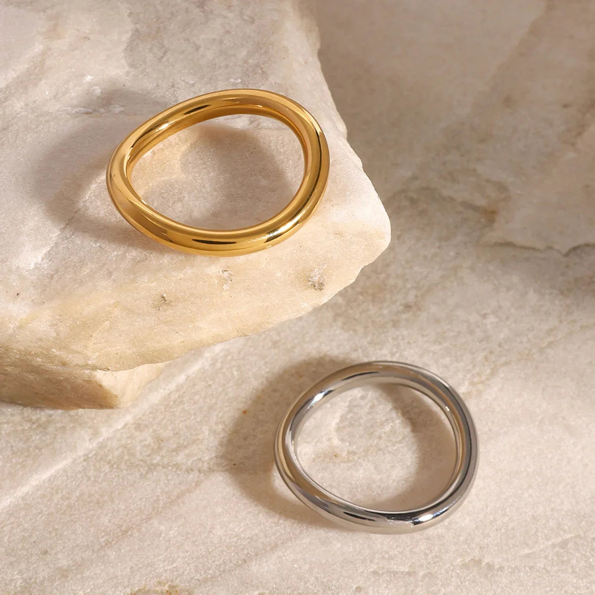 [GALE]Miley Gold & Silver Layered Rings