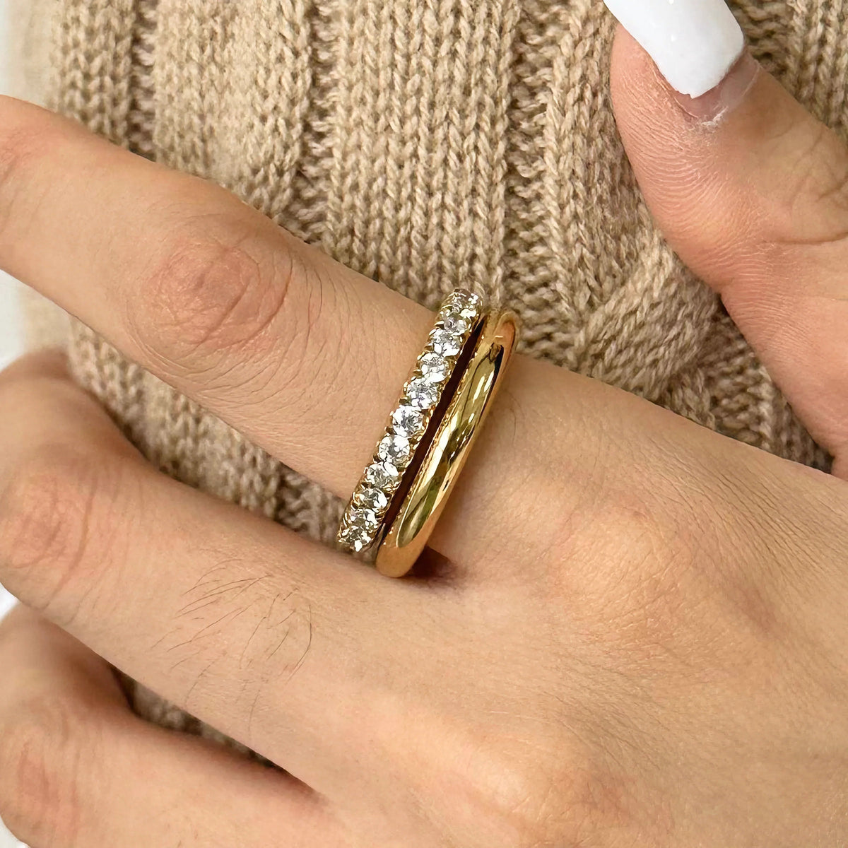 [GALE]Alison Stacked Diamond Ring