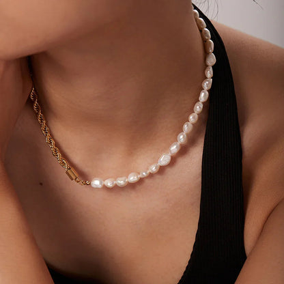 [GALE]Dualia Gold Pearl Necklace