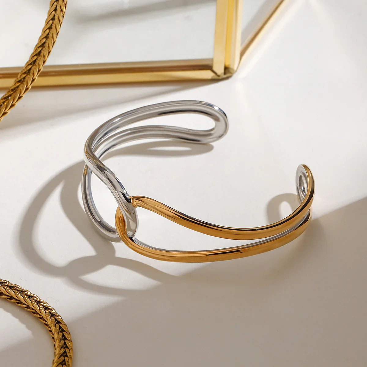 [GALE]Noria Two Tone Gold Bangle