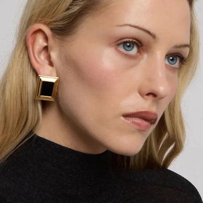[GALE]Sybil Gold Enamel Earrings
