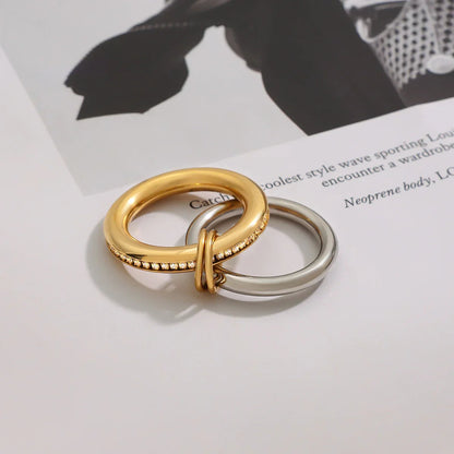 [GALE]Claire Two Tone Ring Stack