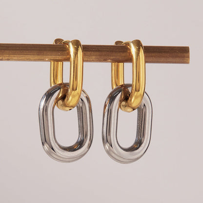 [GALE]Pippa Two Tone Double Hoops