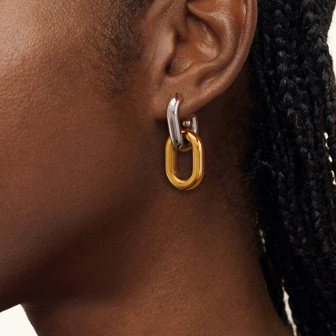 [GALE]Taylor Two Tone Double Hoops