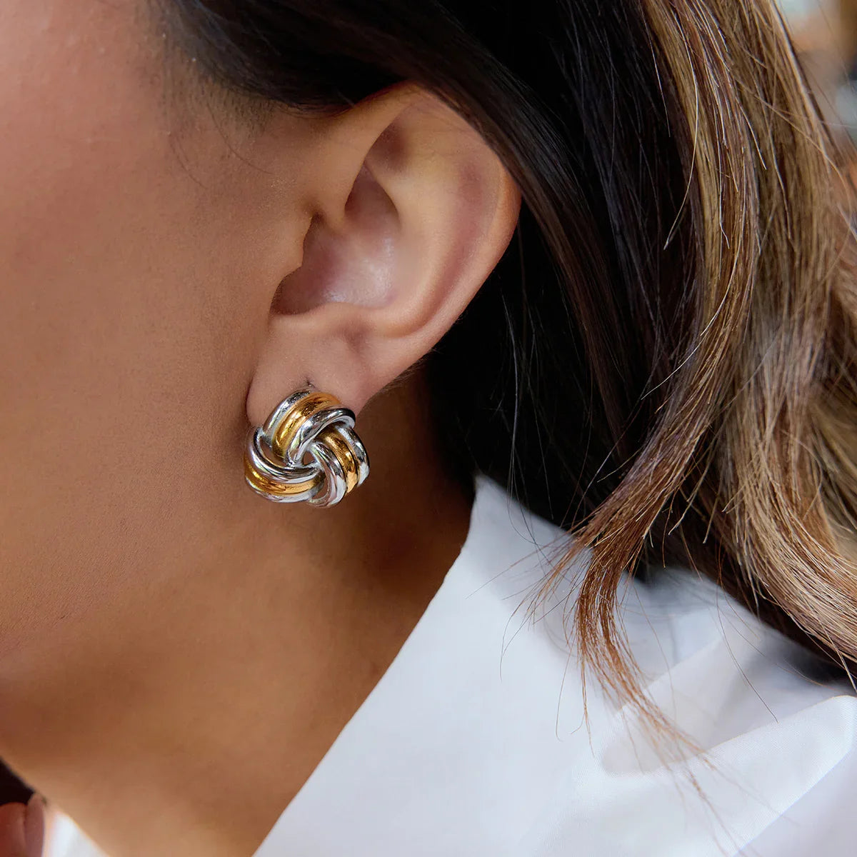 [GALE]Avielle Chunky Gold Knot Earrings