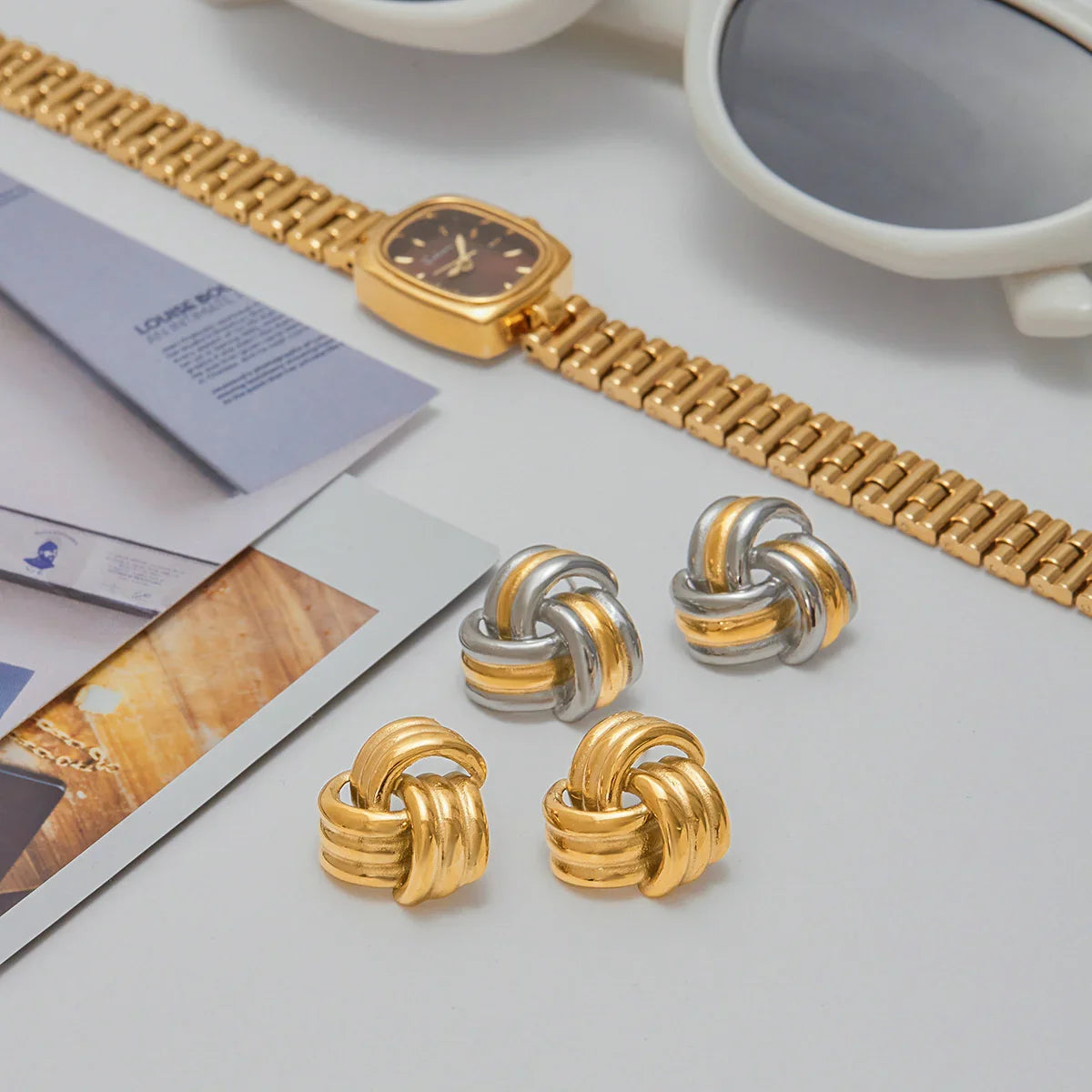 [GALE]Avielle Chunky Gold Knot Earrings
