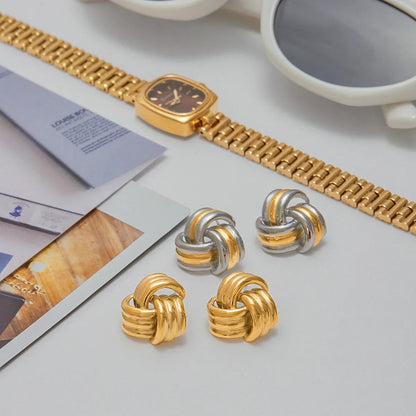 [GALE]Avielle Chunky Gold Knot Earrings