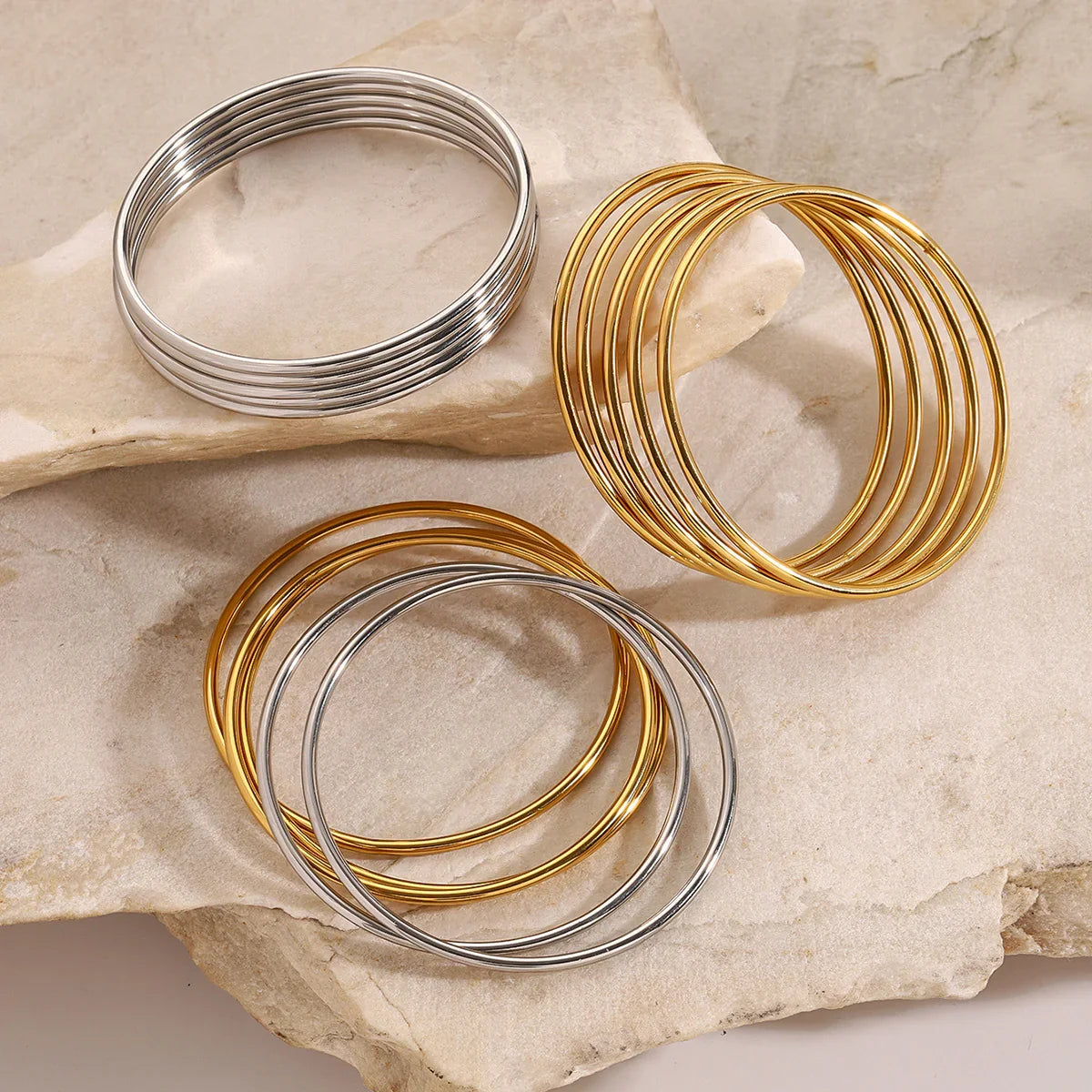 [GALE]Shannon Gold Bangle Set