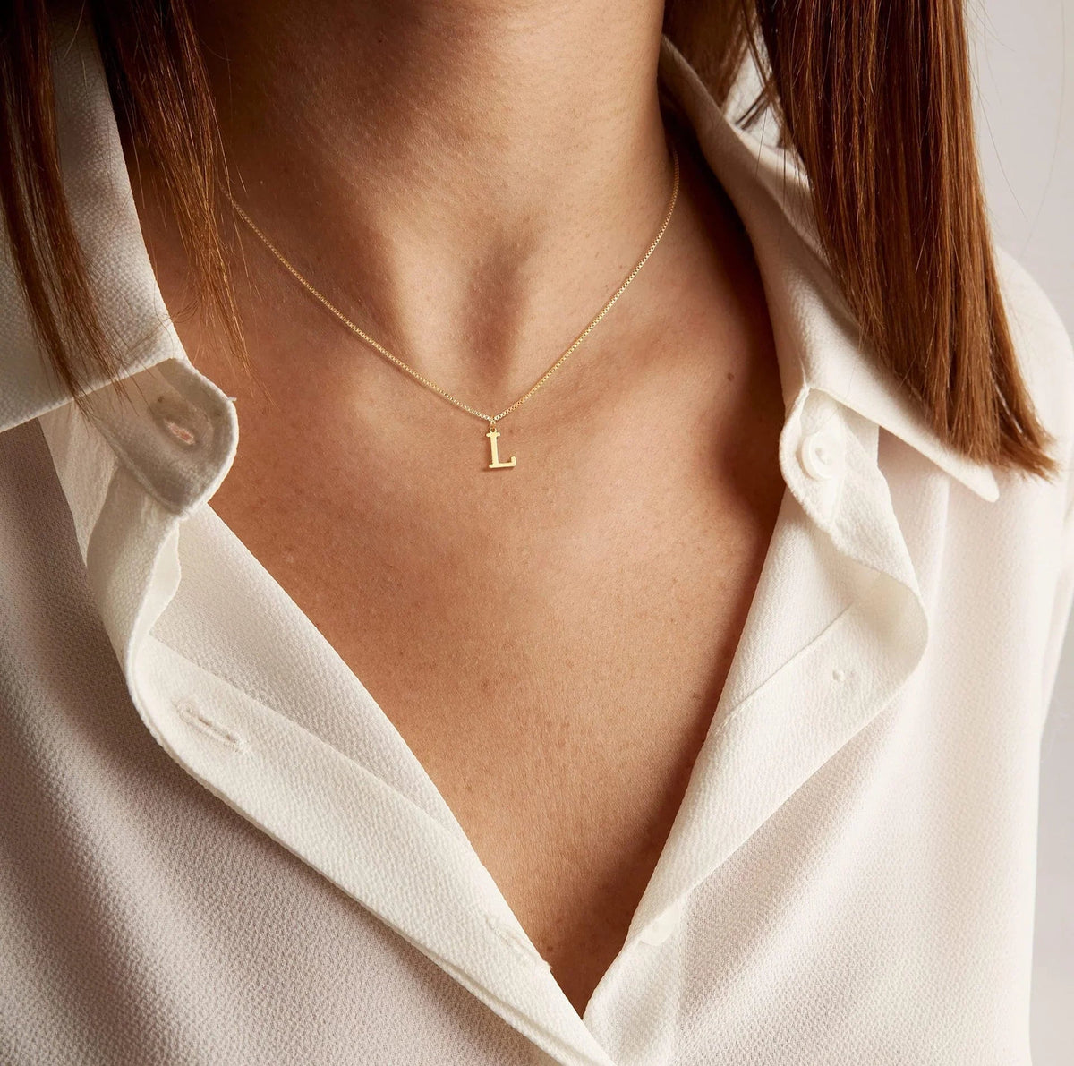 [GALE]Therese Letter Initial Gold Necklace