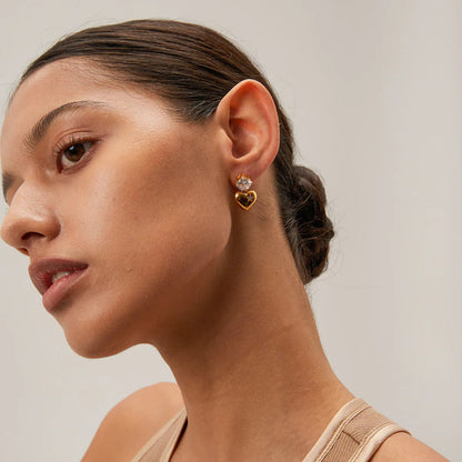 [GALE]Emmeline Heart Gold Earrings