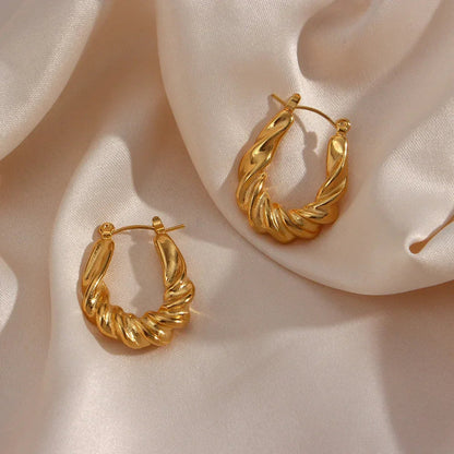 [GALE]Adaline Twist Hoop Earrings