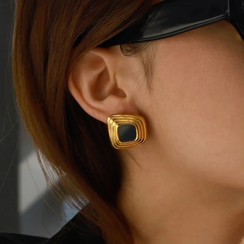 [GALE]Sylvie Geometric Gold Earrings