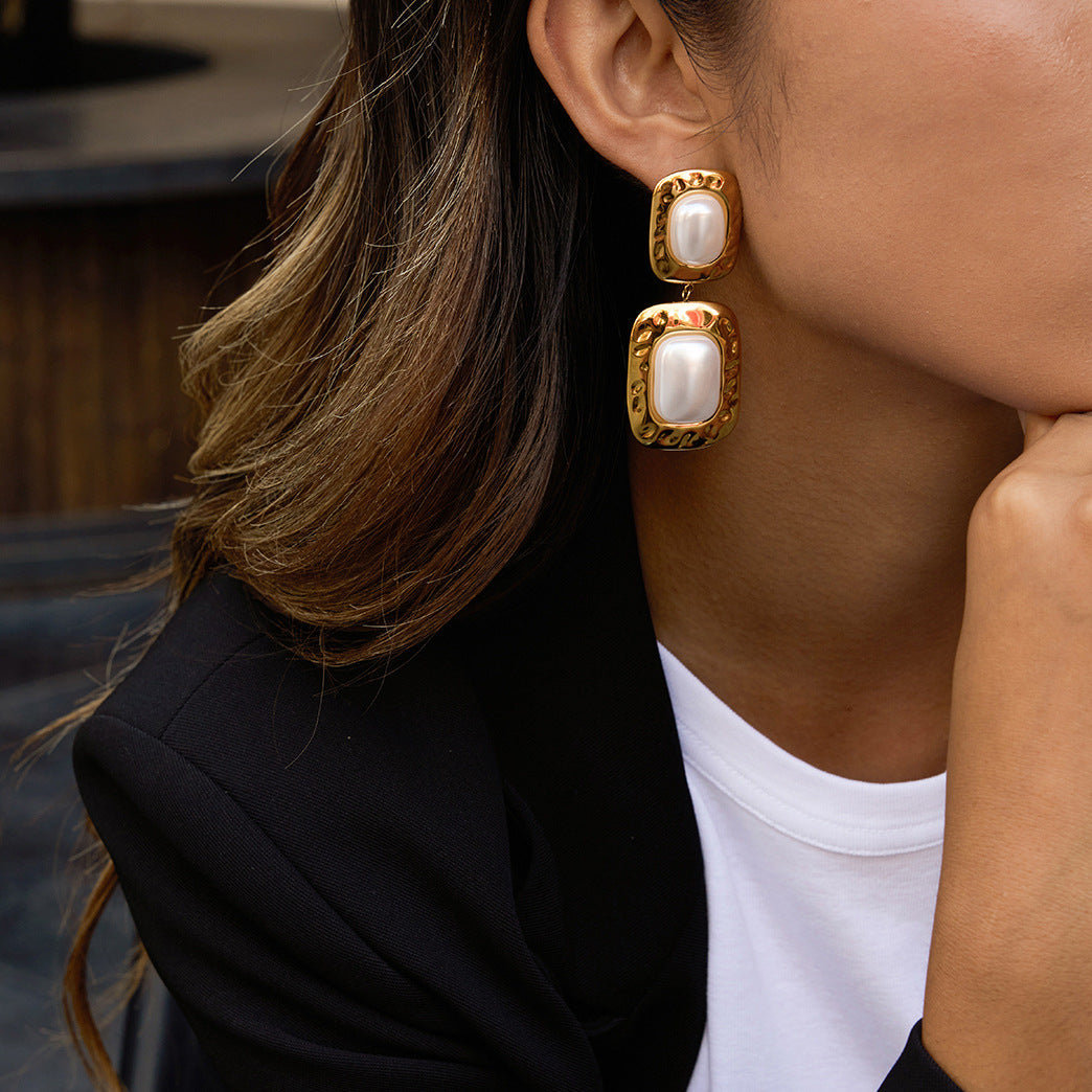 [GALE]Trixie Chunky Pearl Drop Earrings