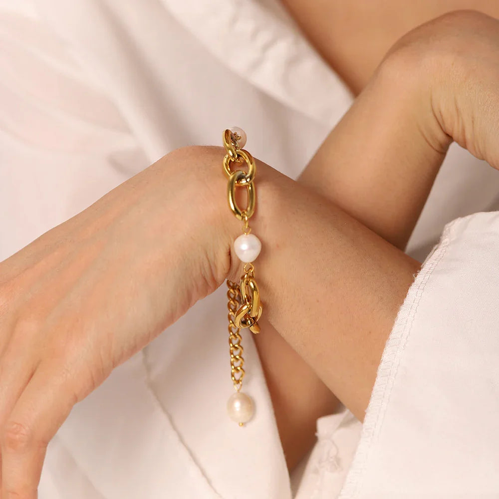 [GALE]Ysabel Chunky Freshwater Pearl Bracelet