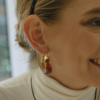 [GALE]Leighton Chunky Enamel Hoops