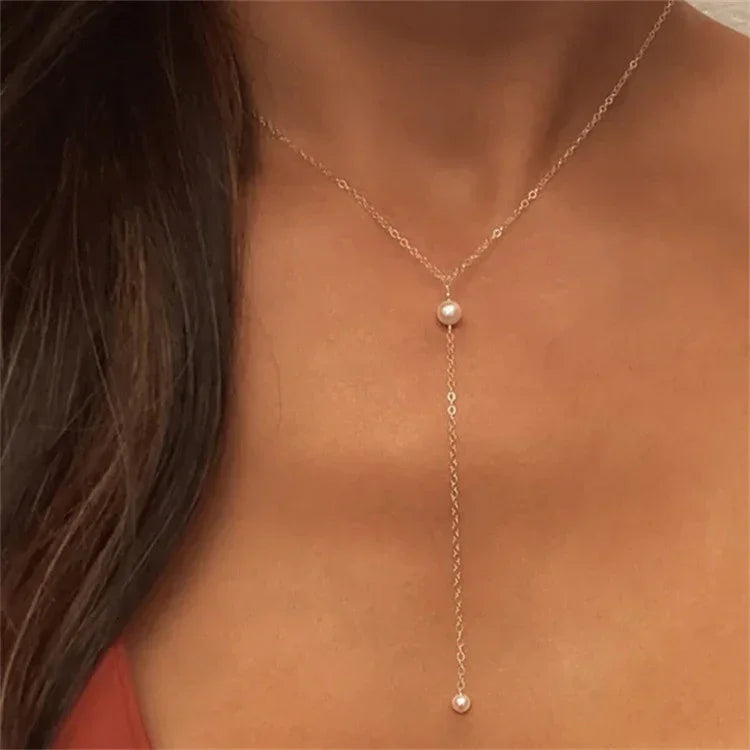 [GALE]Beatrice Pearl Tassel Necklace