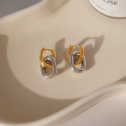 [GALE]Pippa Two Tone Double Hoops