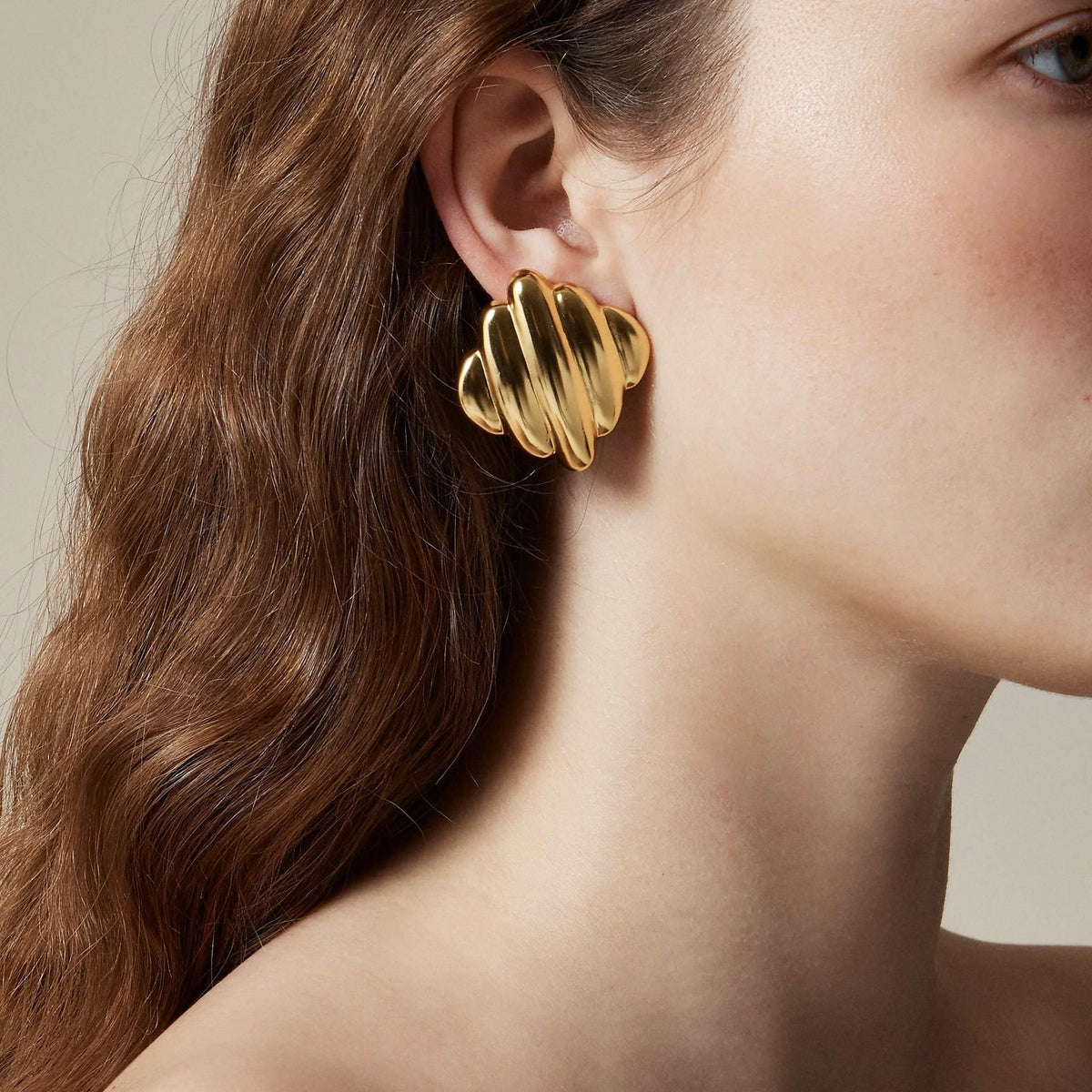 [GALE]Maxine Rippled Gold Earrings