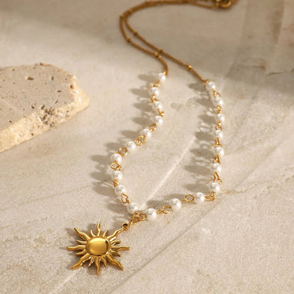 [GALE]Apollo Sun Pearl Necklace