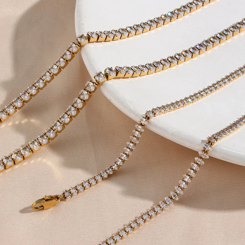 [GALE]Wisteria Diamond Tennis Necklace