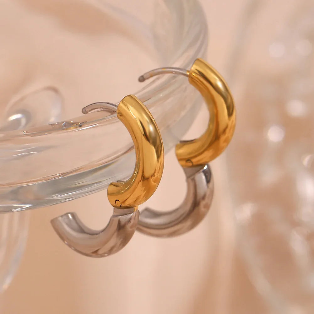 [GALE]Ingrid Two Tone Hoop Earring