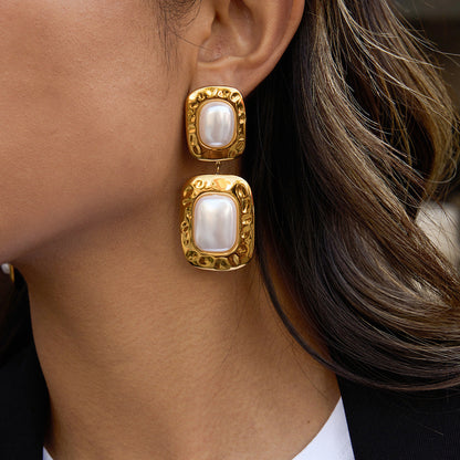 [GALE]Trixie Chunky Pearl Drop Earrings