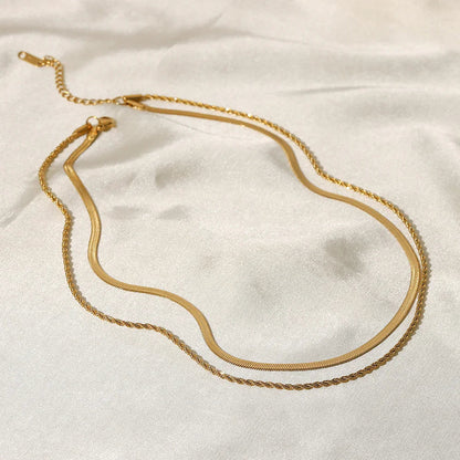 [GALE]Hailey Layered Gold Chain Necklace