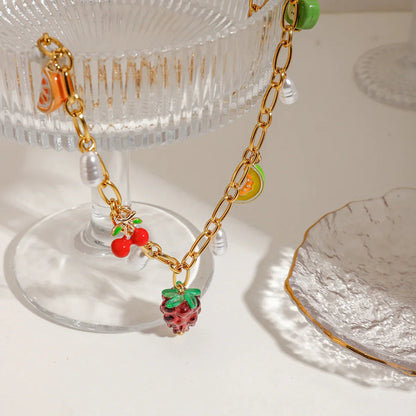 [GALE]Michelle Fruit Charm Gold Necklace